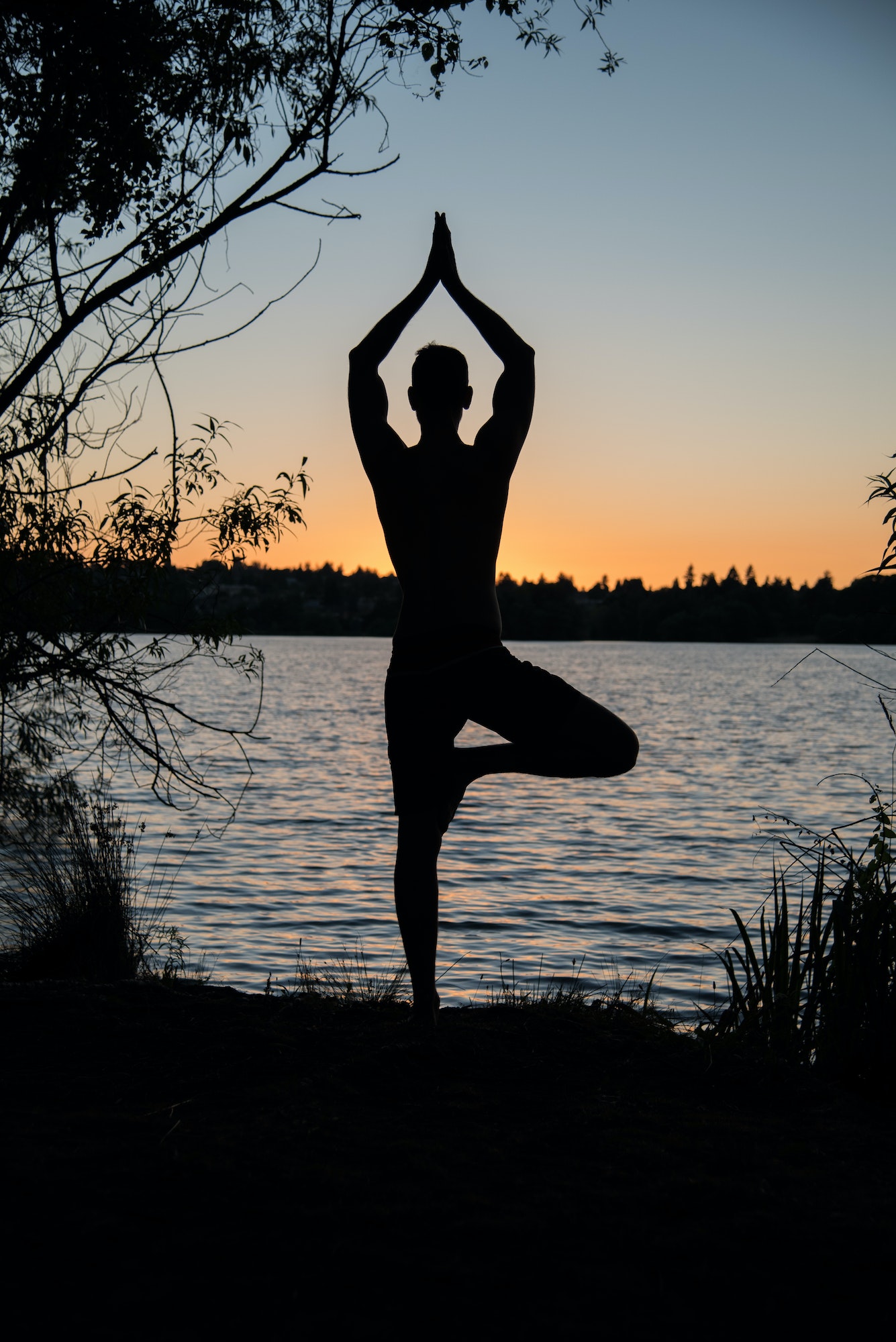 Yoga pose silhouette